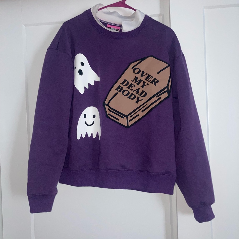 NO LONGER SOLD hoes for clothes puffy ghost sweater!size L but can fit XL!